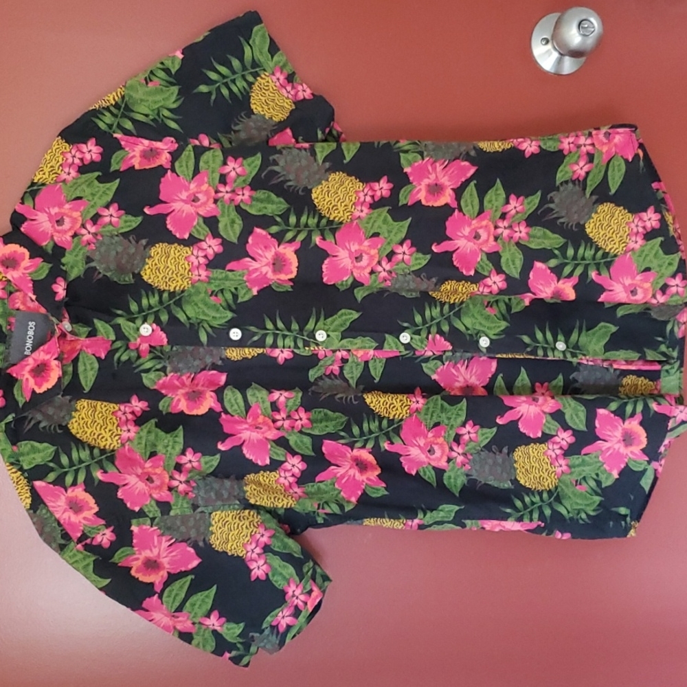 Bonobos pineapple and flower pattern shirt